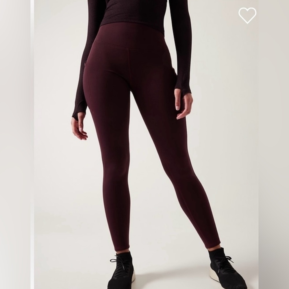 Athleta Altitude Stash Polartec Power Stretch Tight Spiced Cabernet SP